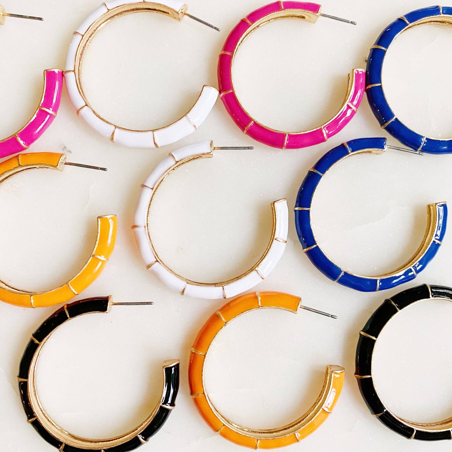 Candy Drop Colored Hoop Earrings: White