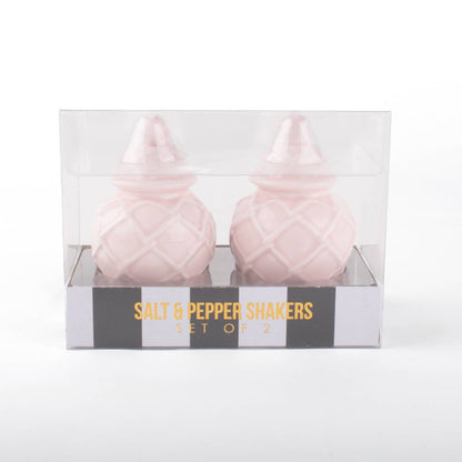 8 Oak Lane - Pink Textured Jar Salt & Pepper Shaker Boxed Set