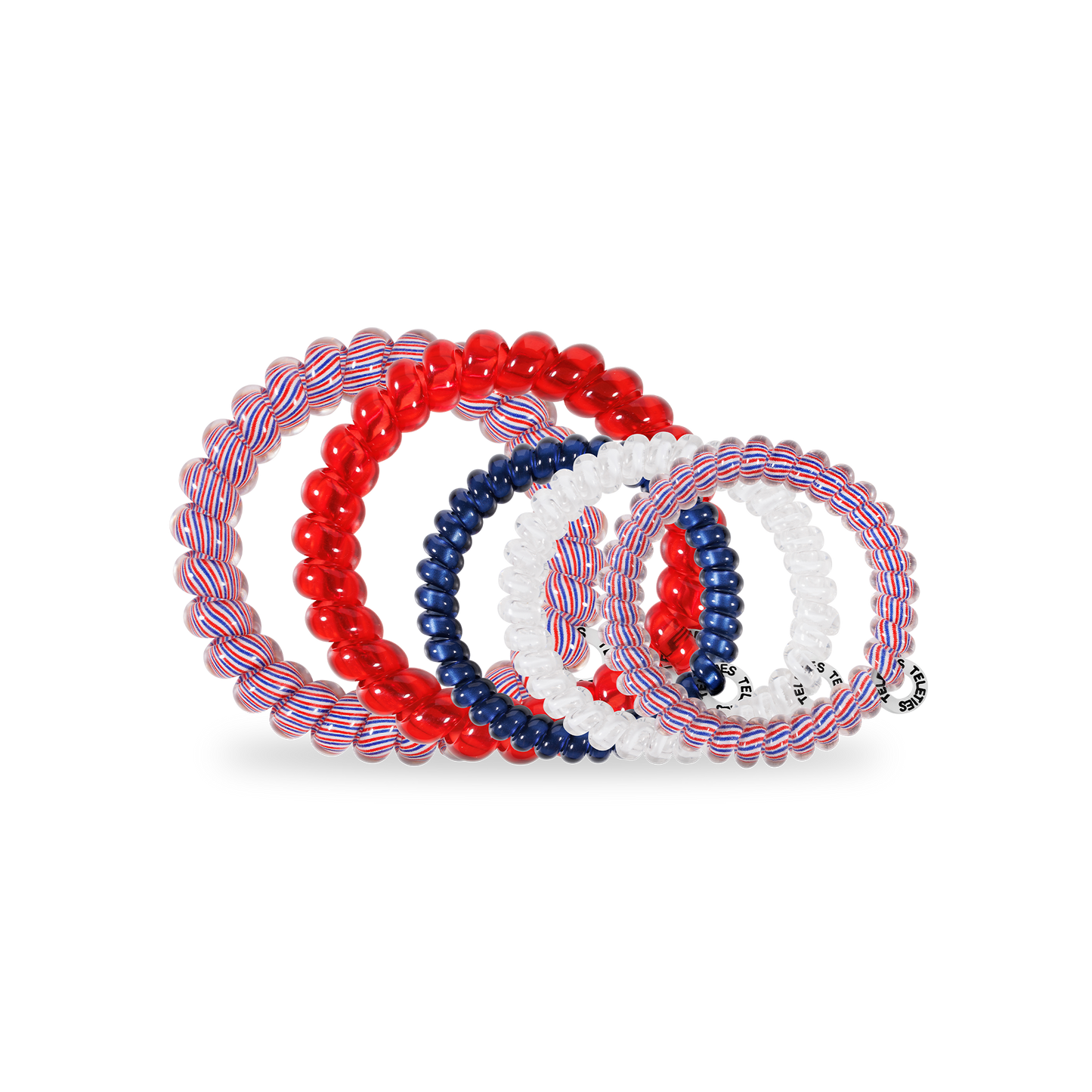 TELETIES - Spiral Hair Coils | Mixed Pack | Star Spangled Hair Ties