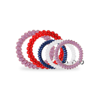 TELETIES - Spiral Hair Coils | Mixed Pack | Star Spangled Hair Ties
