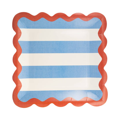 My Mind’s Eye - HAM1141 - Hamptons Stripes 9" Ric Rac Trim Paper Plate