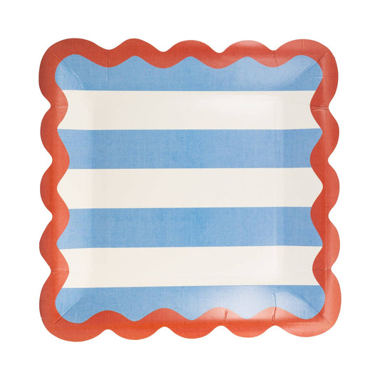 My Mind’s Eye - HAM1141 - Hamptons Stripes 9" Ric Rac Trim Paper Plate