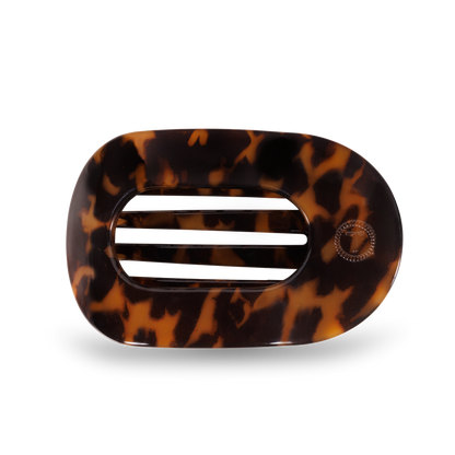 TELETIES - Round Flat Hair Clip | Medium | Tortoise