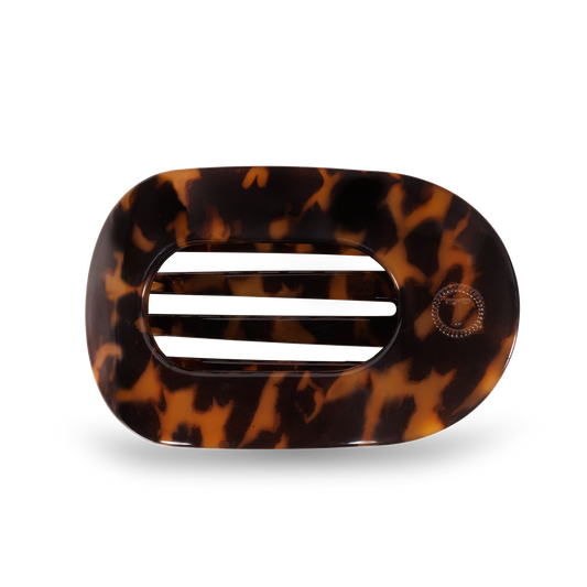 TELETIES - Round Flat Hair Clip | Medium | Tortoise