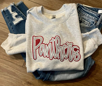 Double E Creations - Double Layered Glitter Spirit Applique sweatshirt: 2X