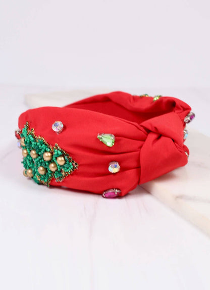 Dazzling Christmas Tree Headband RED: Default