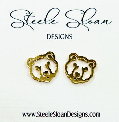 Steele Sloan Designs - Bear Earrings Go Bears Golden Bears, Chicago Bears Football