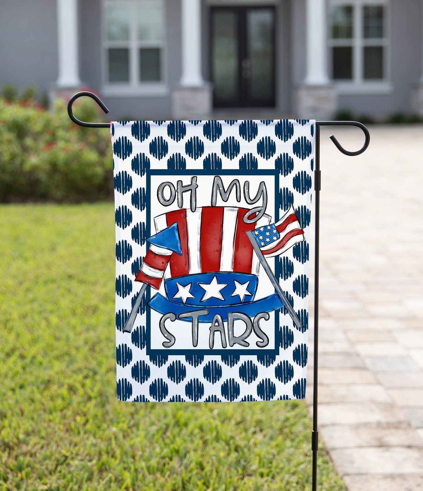 The Navy Knot - July 4th Garden Flag - Patriotic Oh My Stars: 12" x 18" - Double-Sided