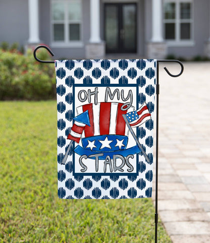 The Navy Knot - July 4th Garden Flag - Patriotic Oh My Stars: 12" x 18" - Double-Sided