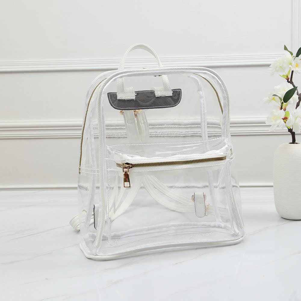 Clear Backpack Bag: White