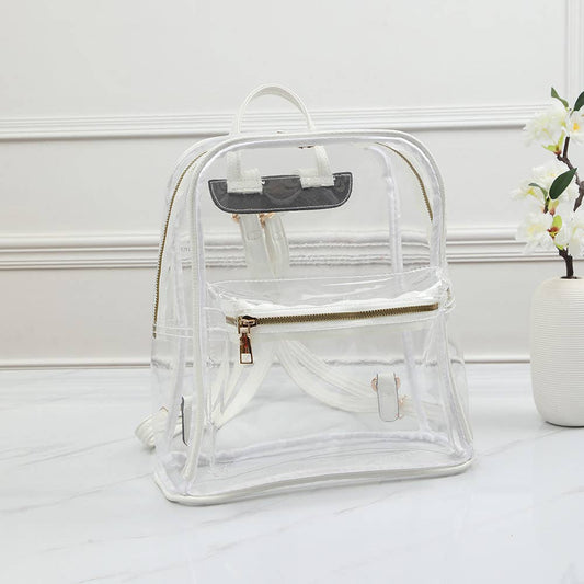 Clear Backpack Bag: White