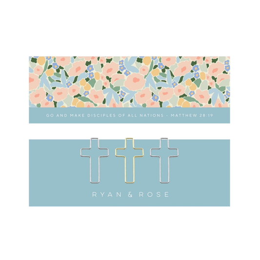 Ryan & Rose - Bookmark + Cross Paper Clips: Bookmark + Cross Paper Clips