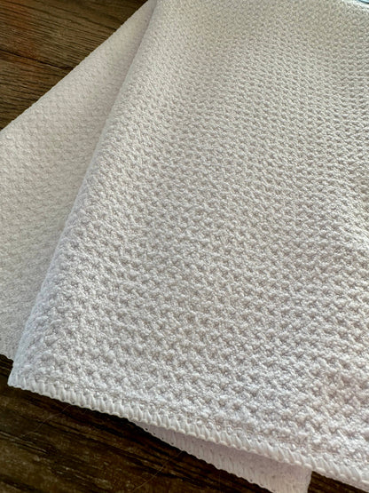 The Navy Knot - Pink Gingham Bow Kitchen Towel: Waffle Towel