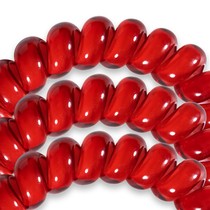 TELETIES - Spiral Hair Coils | Large | Scarlet Red Hair Ties