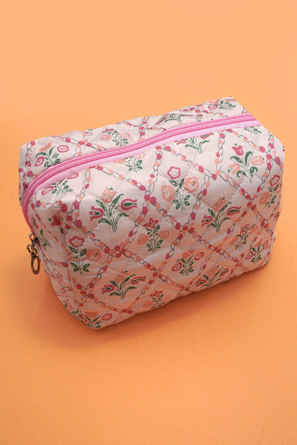JOSSLYN by wall to wall - FLORAL TOILE PATTERN MAKEUP COSMETIC POUCH BAG | 40P562: F