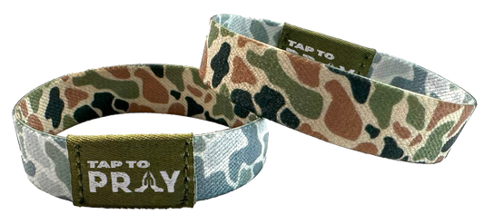 Versible - Tap To Pray Wristbands - Tap W/Phone For Daily Verse/Prayer: Small / River Rock Camo Class / Sage