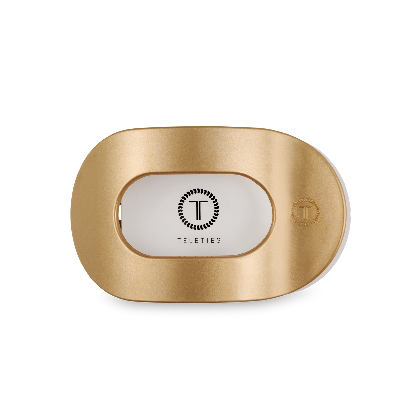 TELETIES - Round Flat Hair Clip | Medium | Champagne Toast