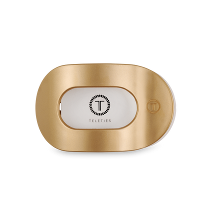 TELETIES - Round Flat Hair Clip | Medium | Champagne Toast
