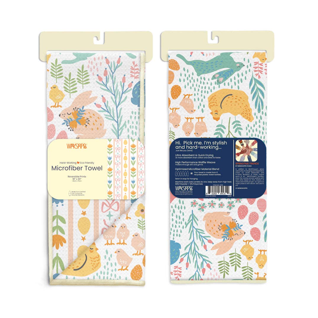 WerkShoppe - Springtime Friends Microfiber Kitchen Towel