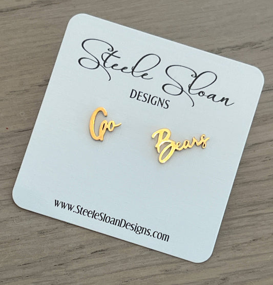 Steele Sloan Designs - Go Bears Game Day Earrings Bears Fans Cute Bears Gift : One Pair Earrings