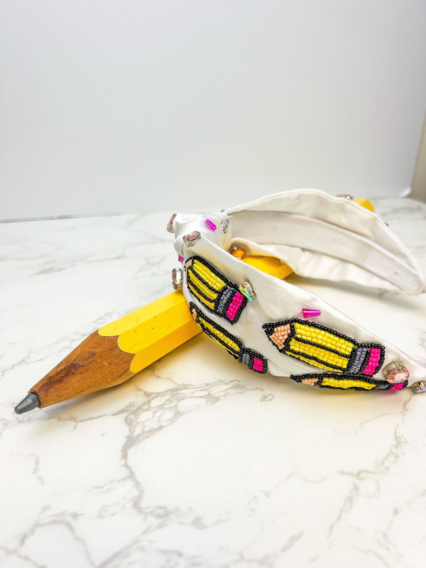 Prep Obsessed Wholesale - Pencil Embellished Beaded Headband