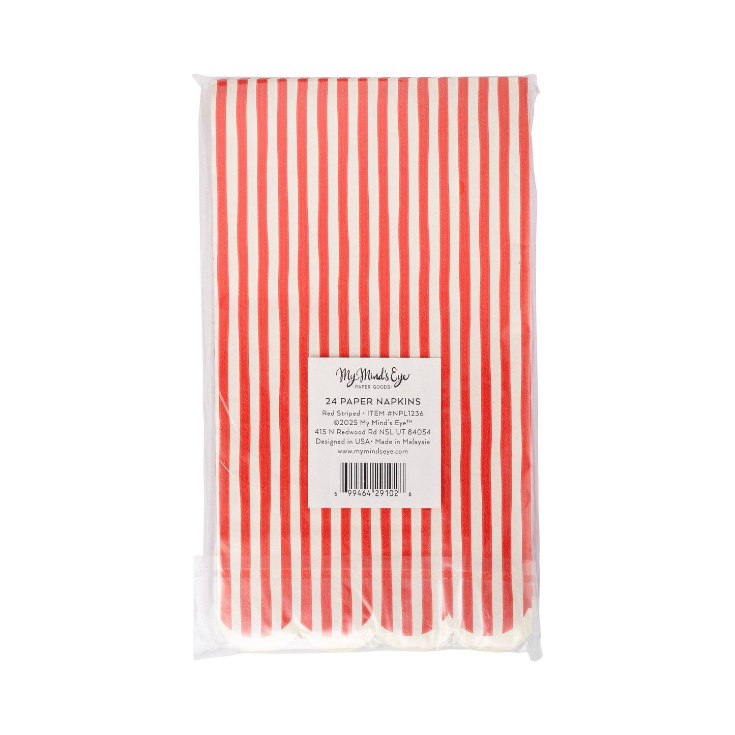 My Mind’s Eye - NPL1236 - Red Striped Dinner Napkin