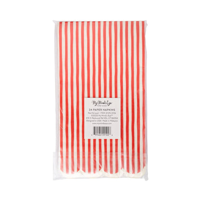 My Mind’s Eye - NPL1236 - Red Striped Dinner Napkin