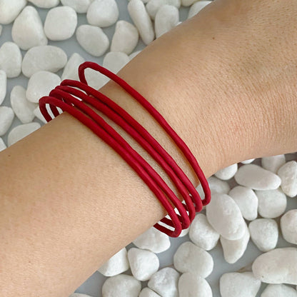 Ellison+Young - Color Of Your Game Slim Bangle Set Of 5: Red