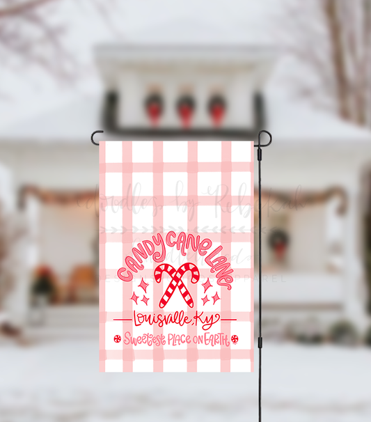Doodles By Rebekah - Candy Cane Lane Garden Flag (Custom)