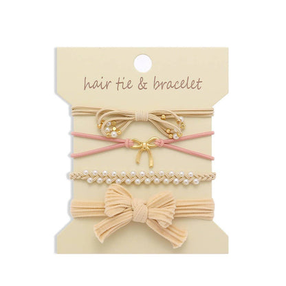 Ivory - JOSSLYN by wall to wall - BOHO DUAL FUNCTION KNOT BRACELET HAIR TIES