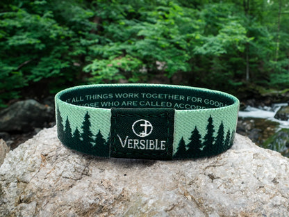 Versible - Forest Edge / Romans 8:28 Wristband: Large