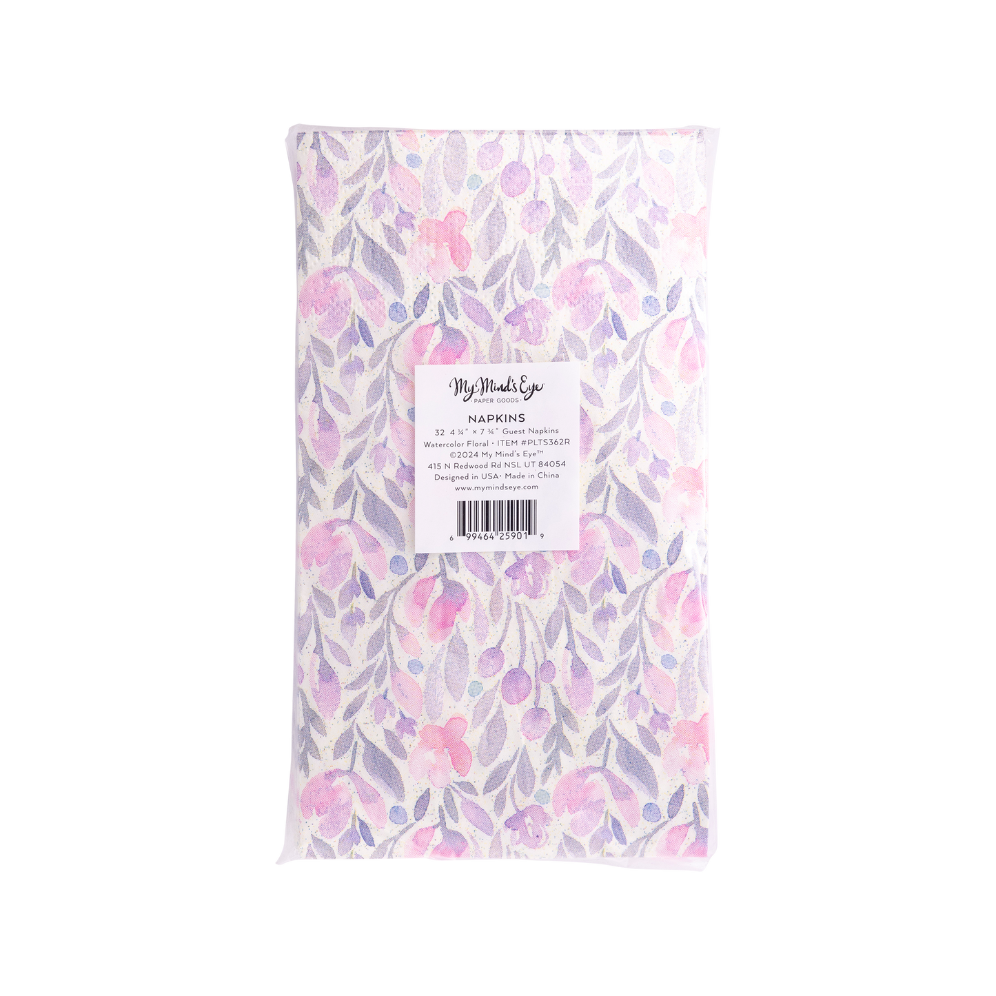 My Mind’s Eye - PLTS362R - Watercolor Floral Paper Dinner Napkin