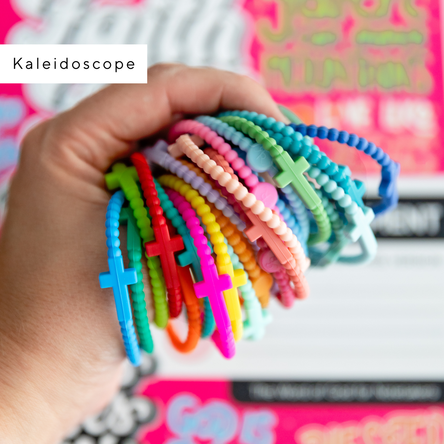 Ryan & Rose - Jesus Bracelets - 25 Packs: Kaleidoscope (25 Pack) / Extra Small