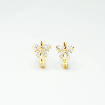 Rock Paper Scissors - Coquette Bow Huggie Earring