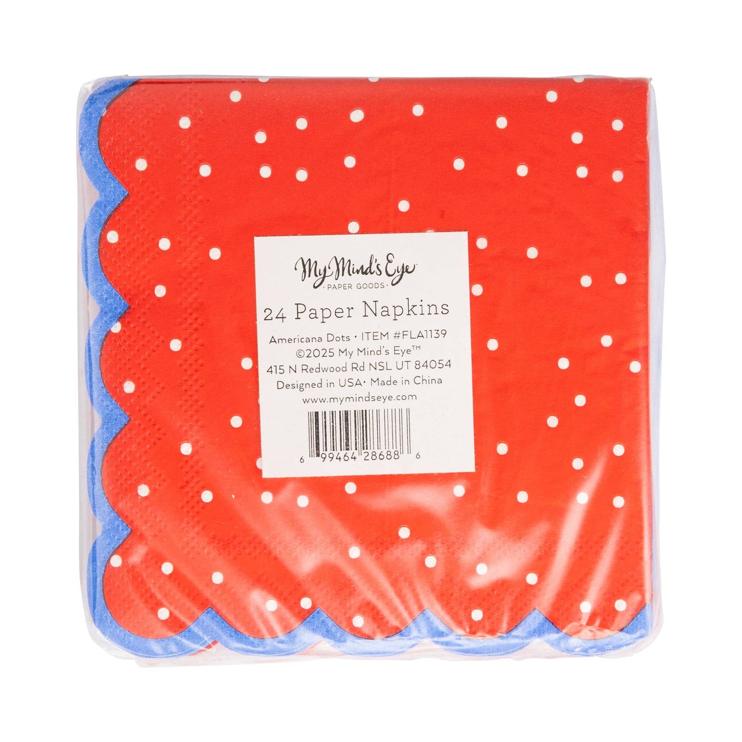 My Mind’s Eye - FLA1138 - Americana Polka Dot Cocktail Napkin Set
