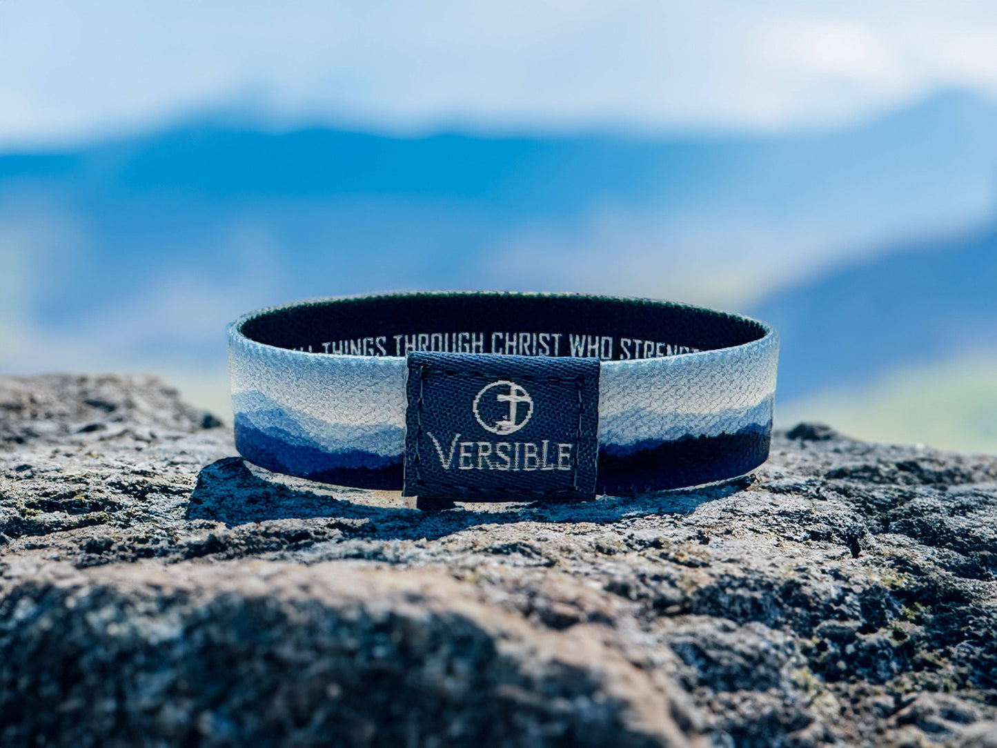 Versible - Mountain Horizon / Philippians 4:13 Wristband: Medium