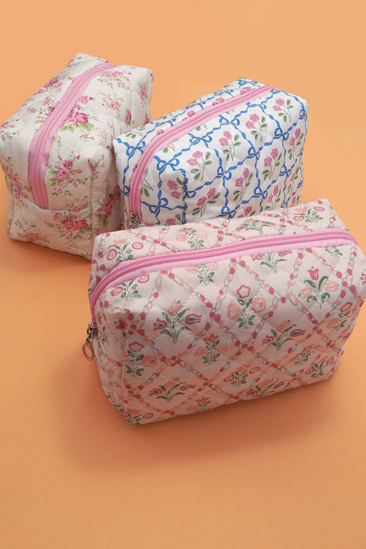 JOSSLYN by wall to wall - FLORAL TOILE PATTERN MAKEUP COSMETIC POUCH BAG | 40P562: G