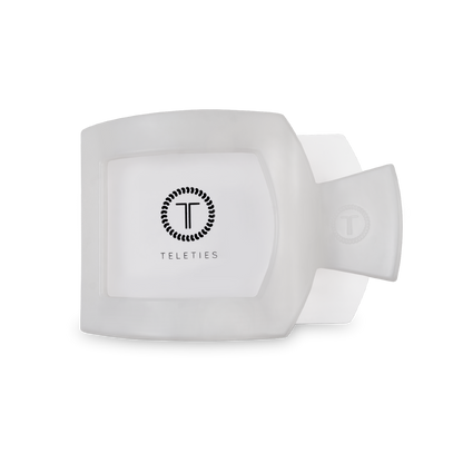 TELETIES - Coconut White Medium Flat Square Clip