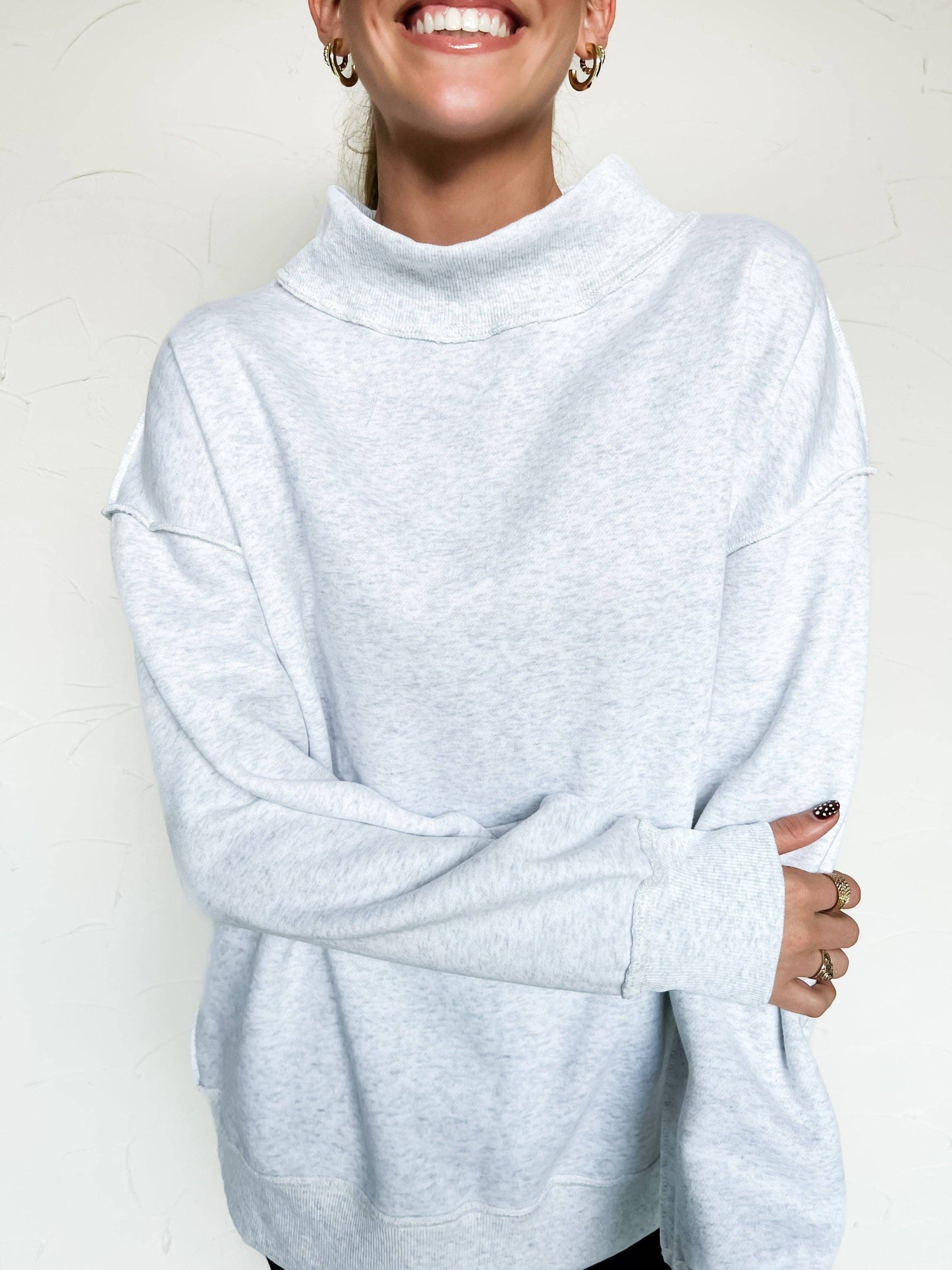 Pierce + Pine - Mock Neck Sweatshirt - Ash: L/XL