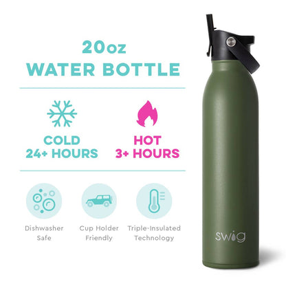 Swig Life - Olive Flip + Sip Water Bottle (20oz)