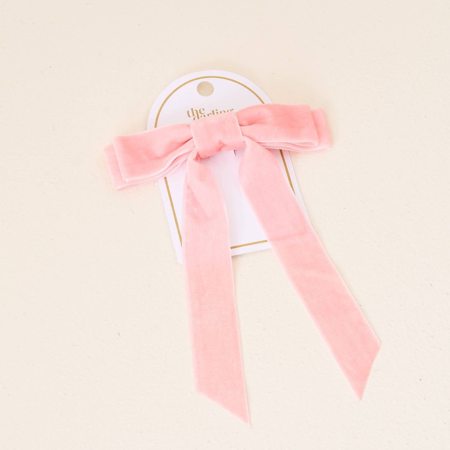 The Darling Effect - Velvet Hair Bow- Blush
