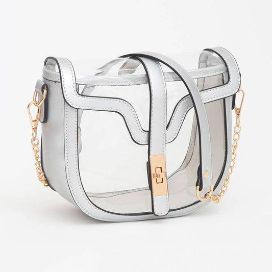 Clear Saddle Bag: Silver