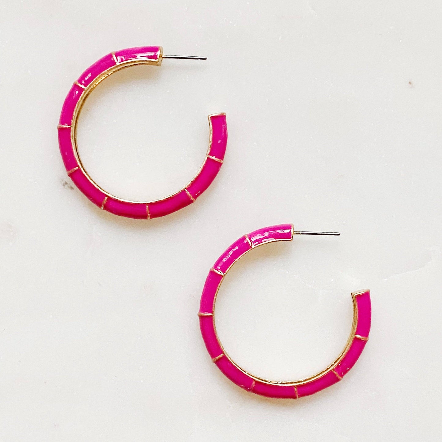 Candy Drop Colored Hoop Earrings: White