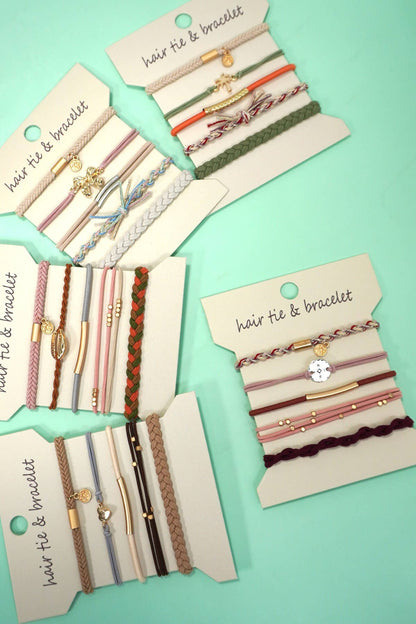 JOSSLYN by wall to wall - BOHO DUAL FUNCTION KNOT BRACELET HAIR TIES | 40BH104: BOW