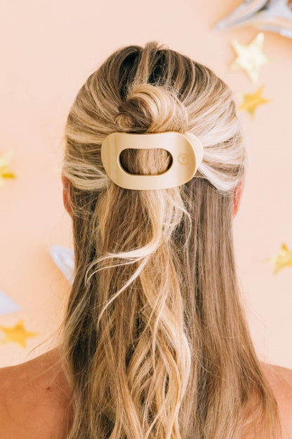 TELETIES - Round Flat Hair Clip | Small | Champagne Toast