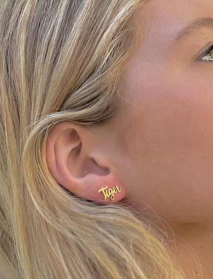 Steele Sloan Designs - Tiger Mom Earrings, Tiger Mother's Day Gift, Tiger Team Mom