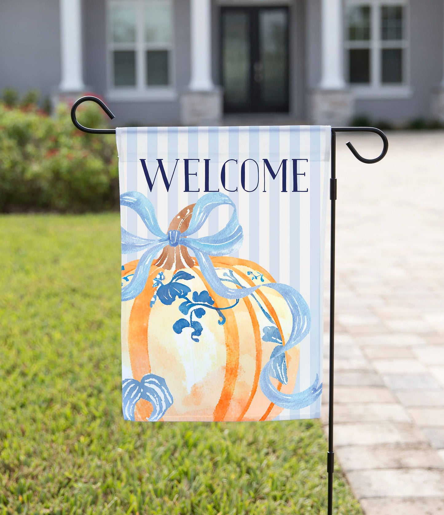 The Navy Knot - Fall Pumpkin Garden Flag: 12" x 18" - Double-Sided