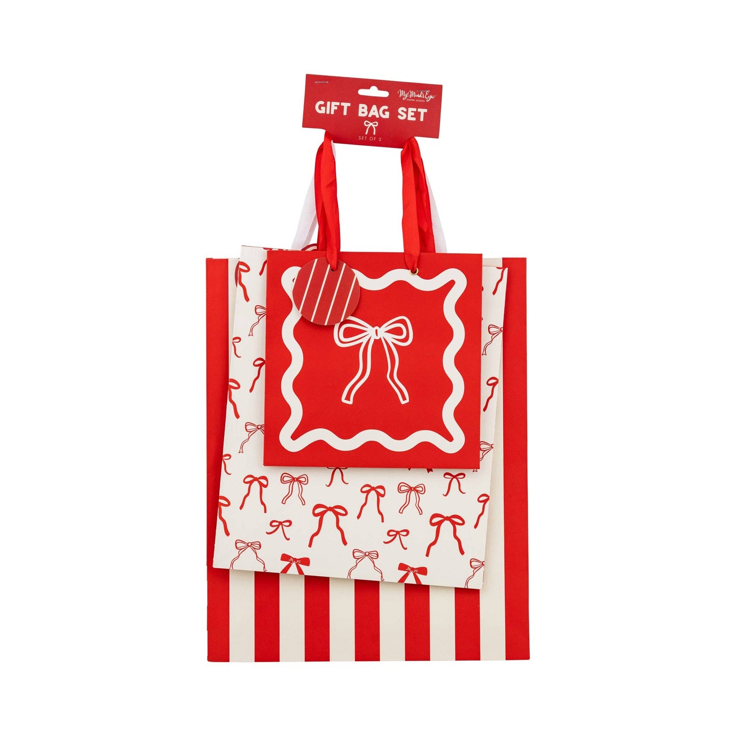 My Mind’s Eye - PLGBS233 - Christmas Bows Gift Bag Set