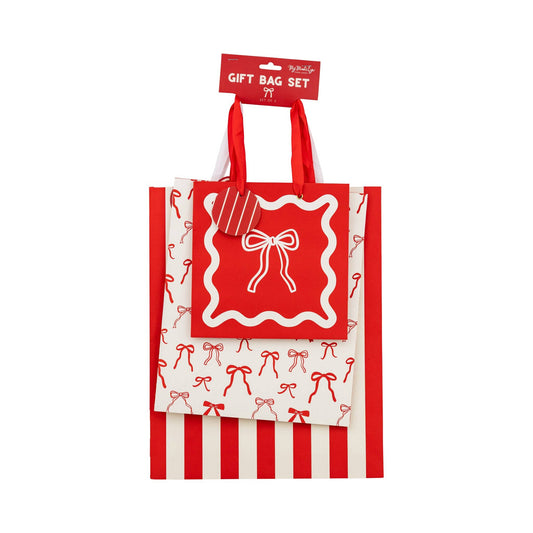 My Mind’s Eye - PLGBS233 - Christmas Bows Gift Bag Set