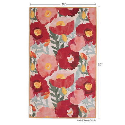 WerkShoppe - Abstract Poppies Microfiber Kitchen Dish Towel